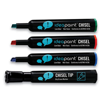 IdeaPaint™ Dry Erase Marker, Broad Chisel Tip, Assorted Colors, 4-pack freeshipping - TVN Wholesale